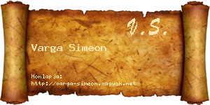 Varga Simeon névjegykártya